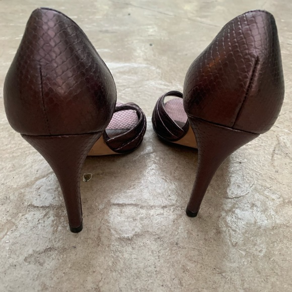 Chocolate peep toe heels - Picture 4 of 9